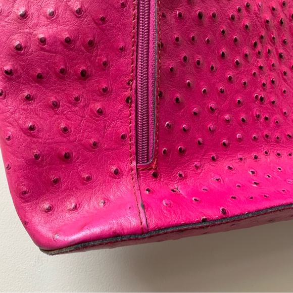 Ostrich leather shoulder bag backpack pink - Picture 3 of 12